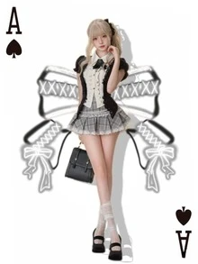 Cute Girl Halloween Cosplay Outfit, Perfect For Cosplay Events, School Uniform Style, Graduation Outfit, Girly Date Outfit, Idol Fan Activity Outfit, Classical Mini Skirt, Sizes S-XL - Black - View 1