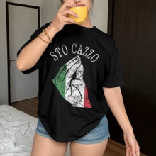 Playera Negra Unisex México Mano, El Tri Gesto Bandera Tricolor Estampada Manga Corta Cuello Redondo, Actitud Fuerte Patriota Streetwear para Mujer y Hombre, Regalo Mundial 2026 Afición Algodón Suave - Negro - Ver 7