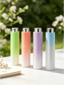 1pc 8ml Portable Travel Fragrance Spray Bottle, Refillable With Funnel, Twist-Open Design For Easy Use. Gradient Color, Multiple Colors Available. Suitable For Fragrance, Cologne And Other Fragrances, Practical Unisex Travel Essential - Multicolor - View 5