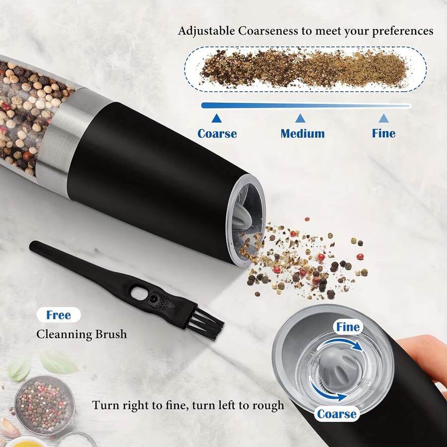Electric Salt & Pepper Grinders - Black - View 1