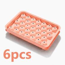8‑Piece Ice Tray Set – Round Ice Ball & 33‑Grid Reusable Ice Molds With Lid For Drinks & Parties - 粉色 - 查看 15