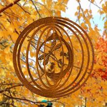 1pc Natural Rusty Metal Spiral Dragonfly Wind Vane, Rusty Outdoor Yard Decor, Suitable For Balcony, Window, Porch And Yard Garden, As Well As Indoor And Outdoor Decoration - Rust - View 6