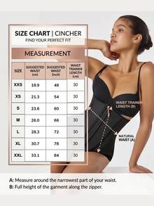 Women's Tummy Control Waist Trainer - Workout Shaping Vest, Corset, Zipper Bodysuit & Slimming Belt - màu đen - Xem 7