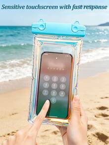 防水手機袋 鐳射防水袋 游泳袋 IPX8 防水手機殼 相容 iPhone 手機防水袋 適用海灘與郵輪必需品 觸控螢幕 附掛繩 適用潛水、旅行、海灘、獨木舟、划船、郵輪、水上樂園、激流泛舟 觸控螢幕手機收納袋 可收納護照、錢包、鑰匙 觸控螢幕游泳裝備收納袋 送禮給女性、男性、女孩、男孩、妻子、伴侶、學生 情人節、母親節、生日、畢業禮 - 彩色 - 查看 5