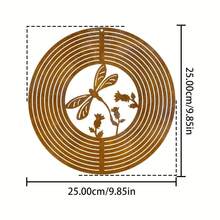 1pc Natural Rusty Metal Spiral Dragonfly Wind Vane, Rusty Outdoor Yard Decor, Suitable For Balcony, Window, Porch And Yard Garden, As Well As Indoor And Outdoor Decoration - Rust - View 2
