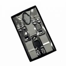 Amo Sombrinha 6 Pieces Premium European Style Solid Suspenders For Men, Gentleman Suspenders, In Stock, Suit Pants Suspenders, Durable And Fashionable High Elasticity, Suit Suspenders, Adjustable Clip Suspenders, Unisex, Black Work Party Suit Wedding Prom Church - 灰色 - 查看 7