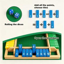 1 Set Wooden Travel Card Games, Includes 8 Dice, 4 Color Options, Number Flipping Cards, Party Games, Simple & Fun Family Board Game, Halloween & Christmas Gifts For Adults - Multicolor - View 6