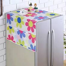 Funda antipolvo impermeable para refrigerador con bolsillos de almacenamiento laterales, protector para la parte superior del refrigerador, organizador de cocina - Ver 23