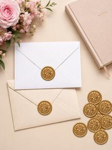 20/30/50/100pcs Magnolia Wax Seal Stickers, Self-Adhesive Envelope Wax Seals, Suitable For Wedding Invitations, Valentine's Day, Party Invitations, Gift Packaging - Magnolia - View 2