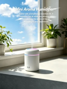300ml Capacity Color Humidifier, Portable Plug-In USB, Cold Fog Function And Bright Ambient Light, Home Decoration Aromatherapy Diffuser. Suitable For Cars, Bedrooms, Living Rooms, And Offices, Used For Daily Air Humidification And Anti Drying. - 多色 - 查看 1