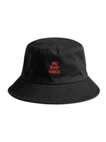 1件中性刺繡字母NO BAD VIBES防曬漁夫帽，百搭新風格適合戶外休閒穿著，四季春夏季秋冬皆適用，適合情人節、聖誕節、開學、畢業、父親節、母親節、Y2K配件、季後賽、世界盃、女款沙灘帽配件、單身派對禮物、戶外運動、旅行、海灘 - 米色 - 查看 6