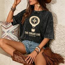 Take That Circus Live 2026 Print Acid Wash Oversized T-Shirt - Black - View 10