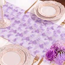 1pc Rainbow Butterfly Pattern Table Runner, Delicate And Soft Texture, Perfect For Romantic Dinner, Wedding, Birthday Party And Shower Party Decoration, A Subtle Aesthetic As Wedding Table Decor - Black - View 10