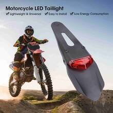 1PCS Rear Fender Mudguard With LED Taillights For Motorcycle - Black - View 2