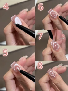 1pc Spiral Cat Eye Nail Magnet Pen, Professional Strong Magnetic Stick Tool For 3D Swirl & Lollipop Design Gel Nail Art DIY - Multicolor - View 4