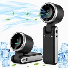 Portable Handheld Turbo Fan, 5000mAh Battery Operated, Up To 12 Working Hours, 5 Gear Wind, LED Display, 180-Degree Foldable, 3-In-1 Hand Fan, Rechargeable Stylish Fan With Air-Turbo-Tech Cooling For Outdoor Activities, Travel, Work&Beach Trip Essentials - 3-in-1 Fan (Hand, Neck & Desk) - 查看 1