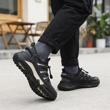 Sandalias para hombre deportivas de PU y malla transpirables, calzado tipo playa hombre cómodo y ligero con diseño de cordón ajustable - Negro - Ver 3