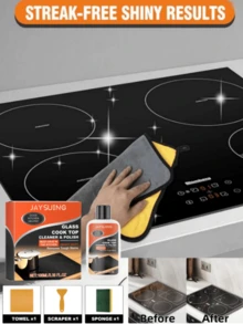 Stove Cleaner Set, Kitchen Cooktop Heavy Grease Cleaning Kit, Removes Stains And Grime, Suitable For Various Material Surfaces, Whether Glass, Ceramic Or Induction Cooktop, Meets Cleaning Needs, Perfect Choice For Kitchen Cleaning, Gift For Family And Friends, New And Old Models Randomly Sent - Liquid - View 2