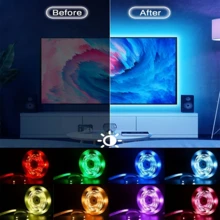 3.28英尺-100英尺 RGB LED燈條，附44鍵遙控器，可調顏色與亮度，安裝簡單，適用於臥室、房間、廚房、客廳，適合節日派對氛圍裝飾、聖誕裝飾、電視背光 - 多色光 - 查看 6