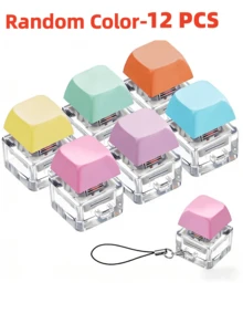 12/8/4/2/1pc Invisible Button Fingertip Toy Keychain - A Tactile Toy Designed To Relieve Stress And Enhance Focus. This Ultra-Portable Mini EDC Gadget Features A Satisfying Silent Click, Perfect For Use In The Office Or During Study - Multicolor - View 13