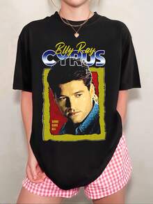 Billy Ray Cyrus "Some Gave All" Crew Neck T-Shirt - Versatile Summer - Black - View 1