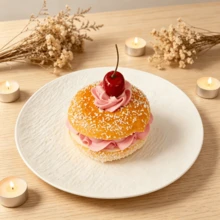 Artificial Fake Bread Hamburger Decor, Simulated Croissant Fake Fruit Snack Food Model, Cream Cake Shop Window Display, Appetizing Fake Croissant, Exquisite Photography Prop Dollhouse Decoration - Sandwich Burger - View 4
