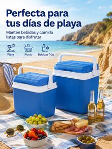 Portátil Nevera Portátil Aislamiento Térmico 26L 32L Resistente Ligera Nevera de Playa para Familias Práctica Nevera Rígida para Camping Picnic Viaje Caja Térmica - Azul - Ver 1