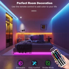 3ft-100ft LED Light Strip, Suitable For Bedroom, Living Room, Game Room, Kitchen, TV Backlight, Can Be Used As Holiday Gift. Equipped With 44-Key Remote Control, Color, Brightness And Speed Adjustable. - Multicolor Light - View 3