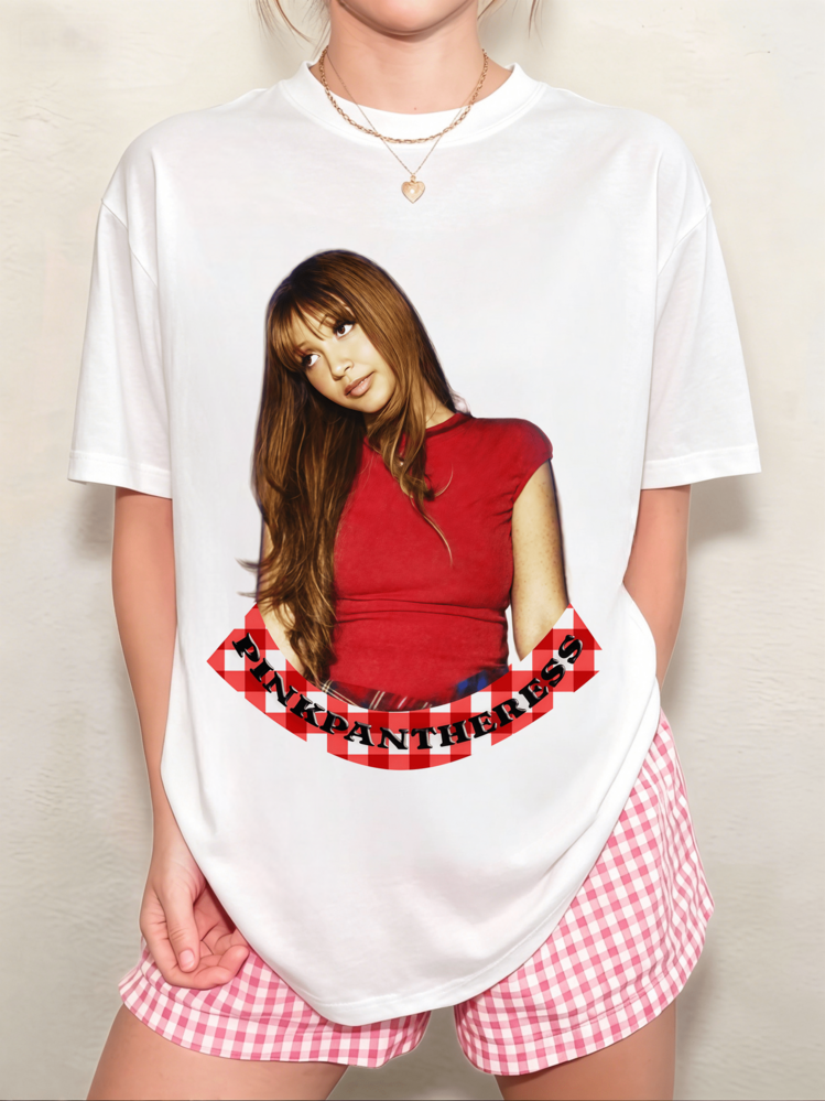 Unisex PinkPantheress Merch Fan Retro Portrait T-Shirt, Oversized Fit For Men And Women - White - View 6