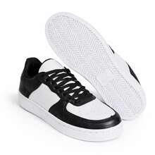 Women's/Men's White Casual Sneakers, Urban Style, Comfortable For Walking, Work, School, College, And Outings, Soft, Non-Slip Sole, Lace-Up, Durable, Lightweight, And Breathable Material. - BCO/焦糖 - 查看 7