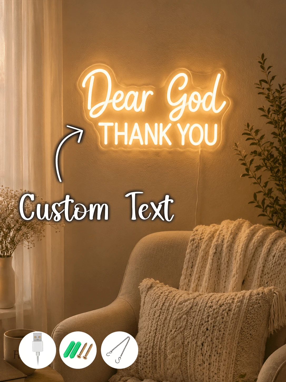 1pc Personalized LED Neon Sign, Custom Text Neon Light, Custom Name Wall Decor, Bedroom Aesthetic Decoration, Wedding Reception Decor, Living Room Wall Art, Game Room Decor, Home Bar Light Sign, Birthday Gift, Anniversary Gift, USB Neon Light