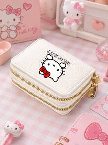 SANRIO 1個可愛卡通Hello Kitty印花PU皮革拉鍊短款女用日常錢包卡夾 - 彩色 - 查看 4