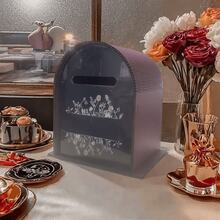 Wooden Wedding Blessing Card Gift Box, Creative Arch-Shaped Marriage Mailbox Party Decor - 1PC - View 7
