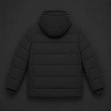 Puffer Jacket With Removable Hood And Fleece Lining - 黑色 - 查看 7