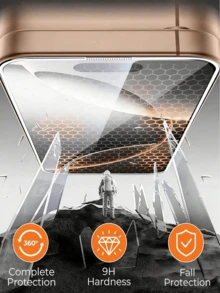 CSDZ 3 Pieces Set Of High-Definition Phone Protective Film Compatible With IPhone 17 17pro 17promax 16 16plus 16pro 16promax 14plus 15promax 13 12mimi 11promax, High Definition Transparent Phone Protective Film, 9H Hardness, Anti Drop And Anti Scratch, Easy To Install, Phone Accessory, Glass Material, Compatible With IPhone 16 Pro Screen Protector, [International Version Instead Of Local Version] - Multicolor - View 3