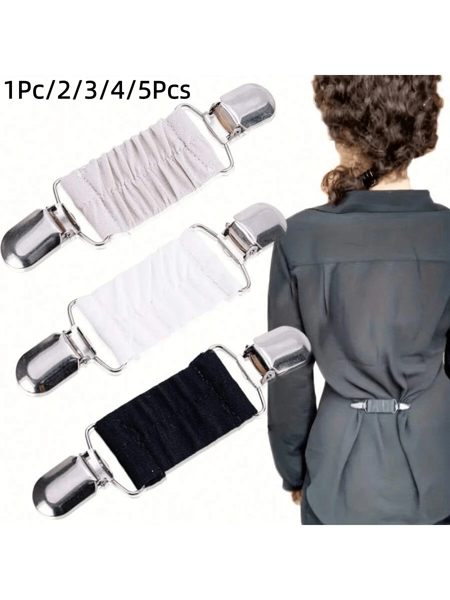 1Pc/2/3/4/5PcsNew Dress Cinch Clips Set Elastic Clothes Clip To Tighten Dress Cardigan Collar Clips Shirt Clips Back Cinch For Women - Multicolor - View 1