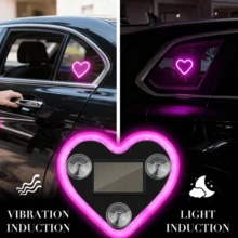 Solar Powered Heart-Shaped Neon LED Light, Suitable For Car Rear Window, Wireless Atmosphere Decor, Best-Selling Car LED Window Heart-Shaped Atmosphere Light, Solar Powered Car Interior Neon USB Decorative Light, 3.7V+300mAh Lithium Battery. New Solar Powered Heart-Shaped LED Atmosphere Light, Car Interior Decor, Double Heart Atmosphere Light, Heart-Shaped Neon Decorative Light. - Multicolor - View 15