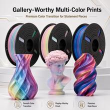 PLA+ 3D Printer Filament 1.75mm, 1.25KG Multicolor Rainbow PLA Plus FDM Filament, Smooth Printing, Helps Reduce Tangling, Low Warping, For Most FDM 3D Printers, Models, Prototypes, Desk Decor & DIY Projects - View 4