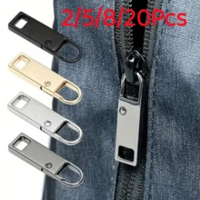 2/5/8/20Pcs Quick Fix Zipper Pulls, Easy To Install, Tool-Free Luggage Zipper Sliders, Jacket, Backpack, Boots, Removable Hook Durable Universal Repair Kit - Multicolor - View 2