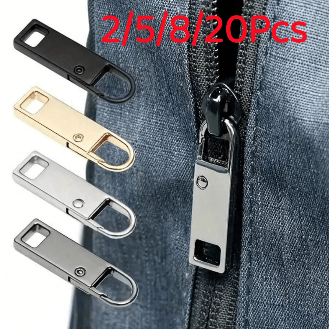 2/5/8/20Pcs Quick Fix Zipper Pulls, Easy To Install, Tool-Free Luggage Zipper Sliders, Jacket, Backpack, Boots, Removable Hook Durable Universal Repair Kit