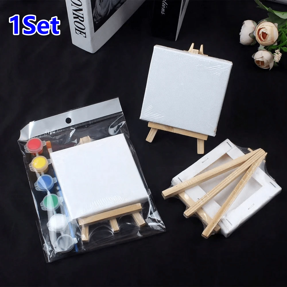 1套 6色壓克力顏料含畫架與畫布 - 畢業藝術派對 - 多功能繪畫入門套裝