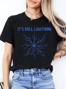 LXF2026Rayos esféricos azules que simbolizan energía intensa poder interior y conexión con el universo reflejando fuerza y movimiento camiseta de mujer moderna cómoda para uso diarioXIAM - Negro - Ver 1