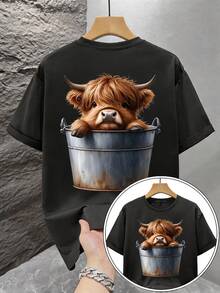 Men T-Shirts - 黑色 - 查看 4