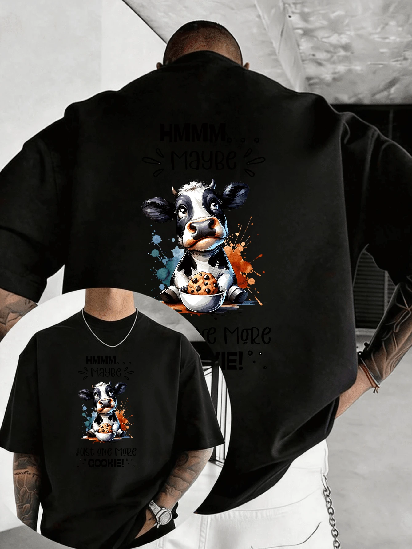 Men T-Shirts - 黑色 - 查看 1