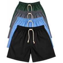 kit 3 shorts tactel para menino 0 a 14 anos moda praia juvenil bermuda mauricinho masculino infantil - Multicolorido - Visão 6