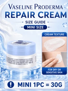 Vaseline PRO DERMA 深层修护保湿霜，360克/30克，家庭装和旅行装均有售。瞬间融化，深层补水并修护肌肤屏障，滋养舒缓，清爽不油腻，适合面部和身体干性或敏感性肌肤，是秋冬季日常护理的理想之选，也是馈赠亲友的完美礼物。 - 凡士林特潤修護精華霜 - 查看 12