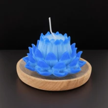 1個蓮花香氛蠟燭，禮物，祈禱蠟燭，混色蓮花形狀，高級家居裝飾，紀念品 - 1PC - 查看 3
