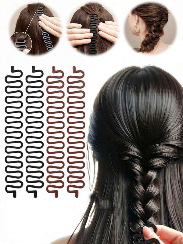 8pcs Women's Fishtail Braid Hair Tool, Ponytail Curler, French Twist Hair Styling Tool, Easy To Use, Quick Braiding Exquisite Ponytail, Curling Styling Tool, Styling Accessory (8/3/1pc)