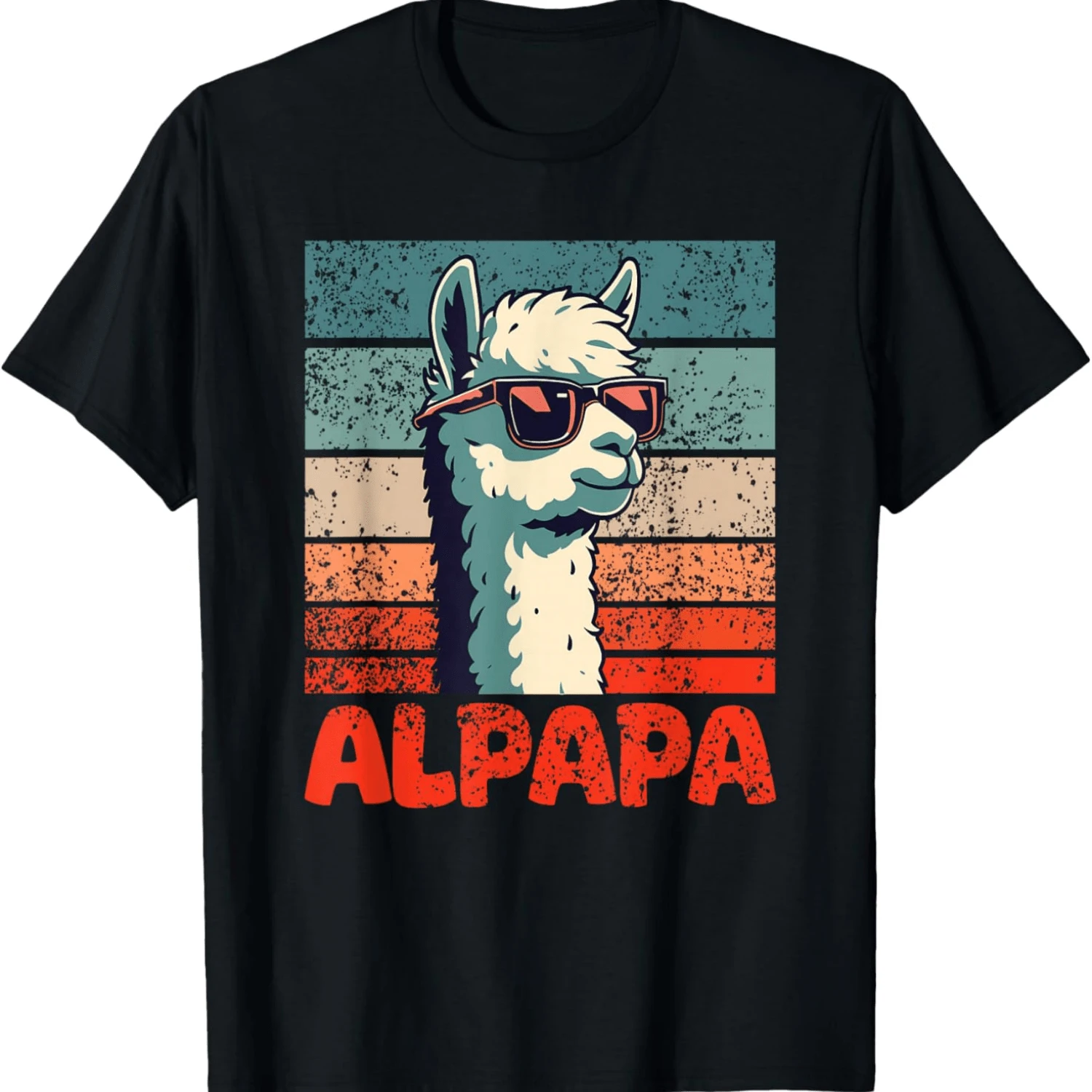 Alpapa Father's Day Best Dad Alpaca T-Shirt - Black - View 1