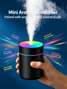 Mini Aromatherapy Humidifier, USB Powered With Color LED Lights, Aromatherapy Diffuser, Portable And Quiet, Suitable For Home, Office, And Room Use. - Multicolor - View 11